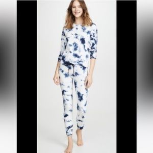 Navy and White Tie Dye PJ Salvage Set